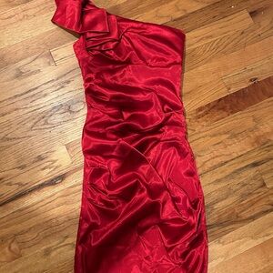 B Darlin Scarlet One-Shoulder Dress